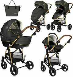 Lorelli Crysta 3 in 1 Adjustable 3 in 1 Baby Stroller Suitable for Newborn Black Luxe