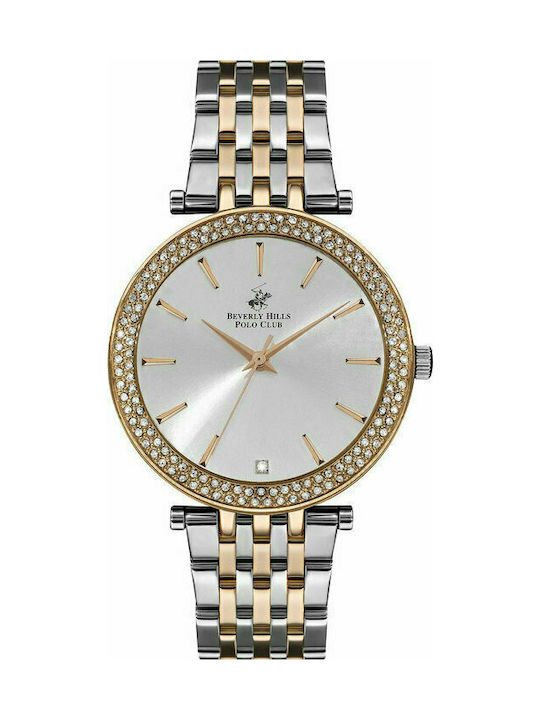 Beverly Hills Polo Club Watch with Pink Gold Metal Bracelet