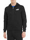 Puma Essentials Men's Sweatshirt Jacket with Hood and Pockets Black