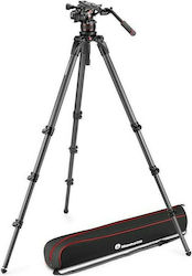 Manfrotto Nitrotech 612 Видео Глава CF Високи Единични Крака MVK612CTALL Карбоново Влакно