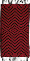 Nef-Nef Homeware Martin Καλοκαιρινό Βαμβακερό με Κρόσια 70x140cm Bordo / Black