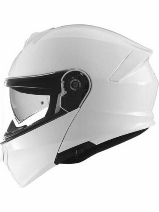 Yohe 935 SV Glossy White Flip-Up Motorcycle Hel...