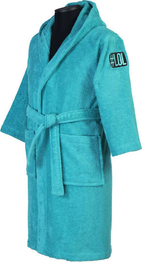 Nef-Nef Homeware Kids Hooded Bathrobe Junior Kids-21 Petrol