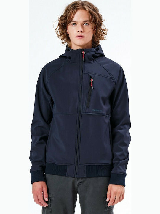 Winter Jacke Softshell Wasserdicht und Winddicht Marine Blue