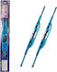 Autoline Front Set Car Wiper Blades 400mm Blue