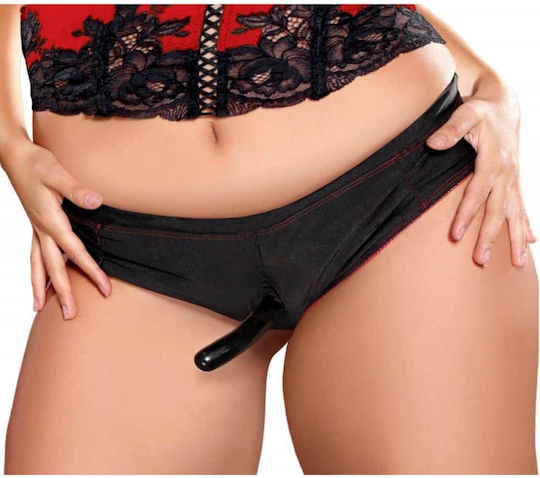 Lenjerie intimă cu Dildo în Culoare Negru 2buc