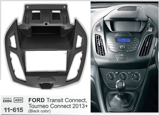 Πρόσοψη 1 Din / 2 Din για Οθόνη ή R/CD Ford Transit Connect & Tourneo Connect 2013 Μαύρο