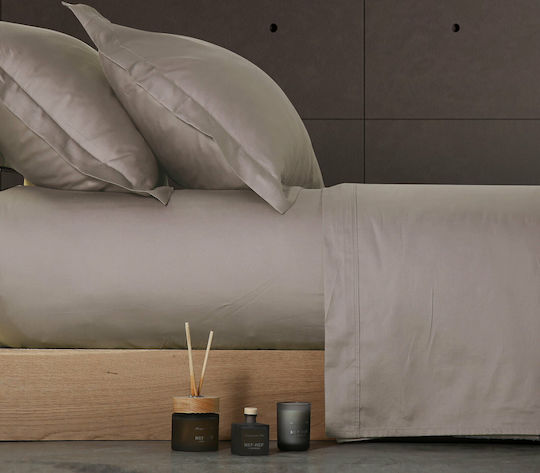 Nef-Nef Homeware Elements Σεντόνι King Size με Λάστιχο 180x200+35εκ. Grey