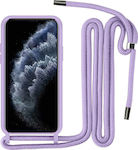 Liquid Silicone Back Cover with Strap Lilac (iPhone 11)