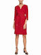 S.Oliver Mini Dress 3/4 Sleeve Red