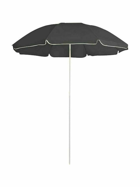Round Garden Parasol with Metal Frame Anthracite Colour 1.8x2m