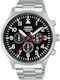 Lorus Men's Watch 45mm Chronograph Battery with Silver Metal Bracelet