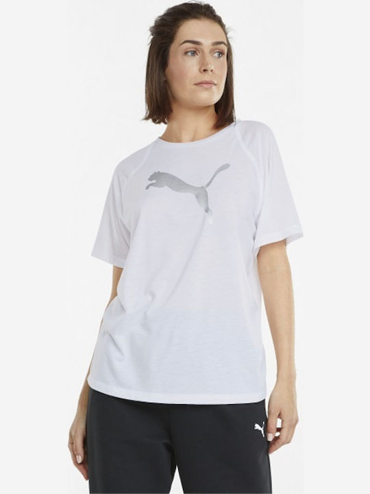 Puma Evostripe Women's Athletic T-shirt Fast Drying White