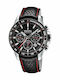 Festina Men's Watch 45mm Chronograph Battery with Black Leather Strap
