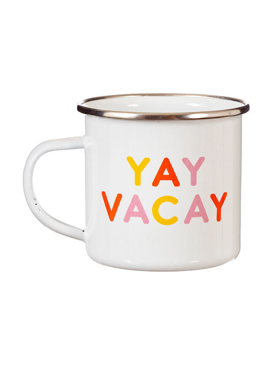 Sass & Belle Yay Vacay Enamel Cup White