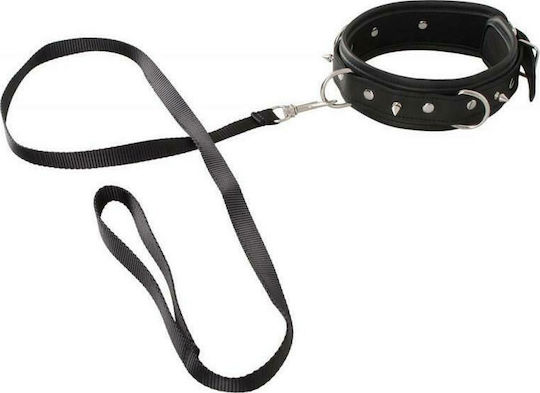 Vegan Fetish Vegan Fetish 100% Vegan Collar With leash Guler în Culoare Negru