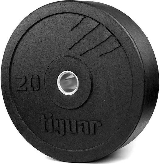 Tiguar Placă Bumper De Tip Olimpic Cauciucată 1 x 20kg Φ50mm