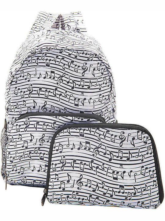 Eco Chic Foldable White Music Bag Backpack White