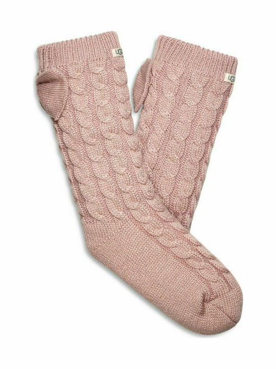 UGG Laila Bow Γυναικείες Μονόχρωμες Κάλτσες Mauve Fog / Gold