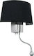 GloboStar Elegant Modern Wall Lamp with E27 Lamp Bulb Base and Switch Black 26.5x43x43cm