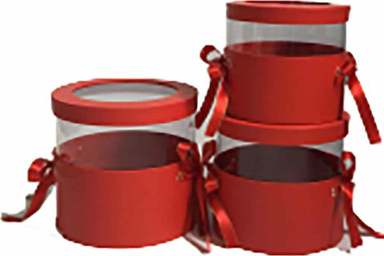 JK Home Decoration Paper Box for Gift Red 3pcs