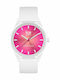 Ice Solar Power Women's Watch with White Rubber Strap
