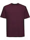 Russell Europe Ανδρικό Διαφημιστικό T-shirt Κοντομάνικο Burgundy
