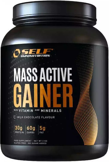Self Omninutrition Mass Active Gainer Protein Molke Glutenfrei mit Geschmack Vollmilchschokolade 2kg