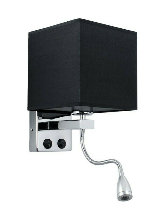 GloboStar Elegant Modern Wall Lamp with Socket E27 Black Width 21cm