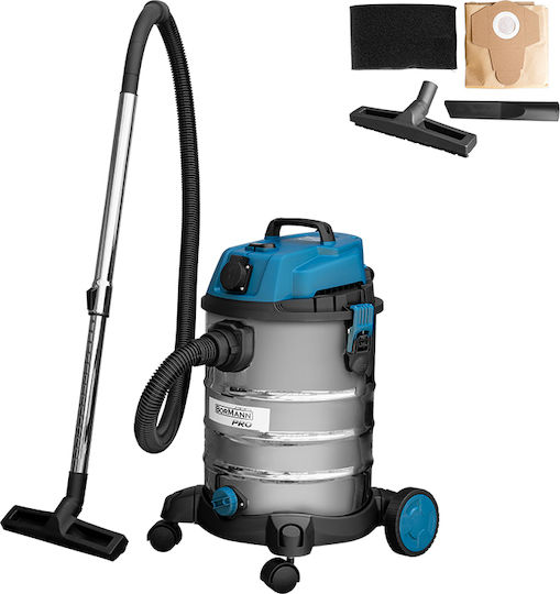 Bormann Pro BVC3410 Vacuum Wet / Dry 1400W with Stainless Bin 30lt