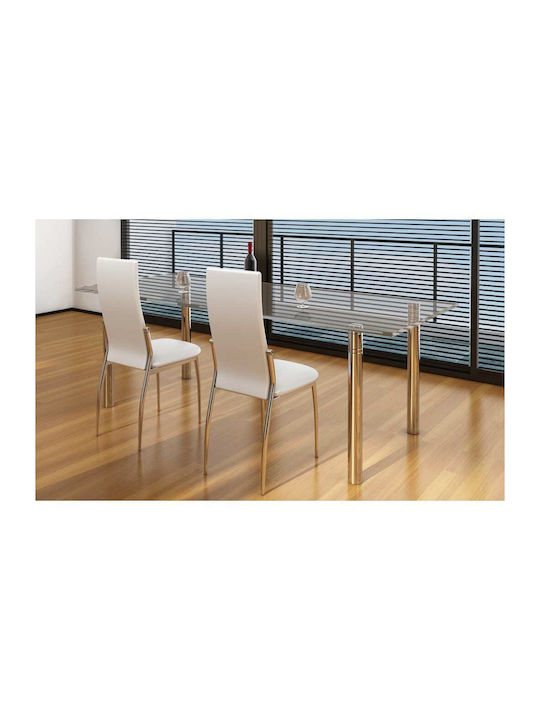 Dining Room Artificial Leather Chair White 54x53x100cm 2pcs