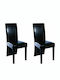 Dining Room Artificial Leather Chair Black 43x53x93cm 2pcs