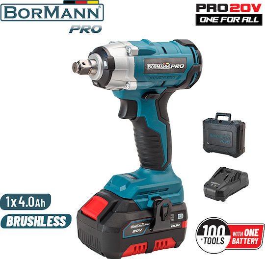 Bormann Pro BBP5120 Brushless Impact Wrench Battery 20V 1x4Ah with Socket 1/2"