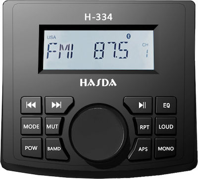 Hasda Boat Sound System 4x45W Waterproof with AUX / Bluetooth / USB Black