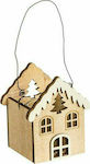 JK Home Decoration Crăciun Lemnos Lattern Bej 12x10cm. 3buc