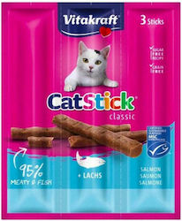 Vitakraft Cat Classic Leckereien in Stickform mit Lachs Lachs Snack 3 Stück für Erwachsene Katzen 18gr