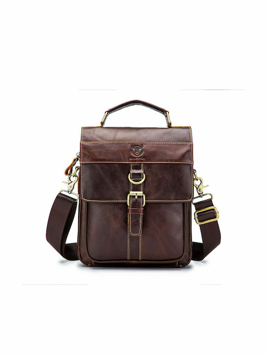 Leather Men's Bag Shoulder / Crossbody Dark Brown