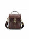 Leather Men's Bag Shoulder / Crossbody Dark Brown