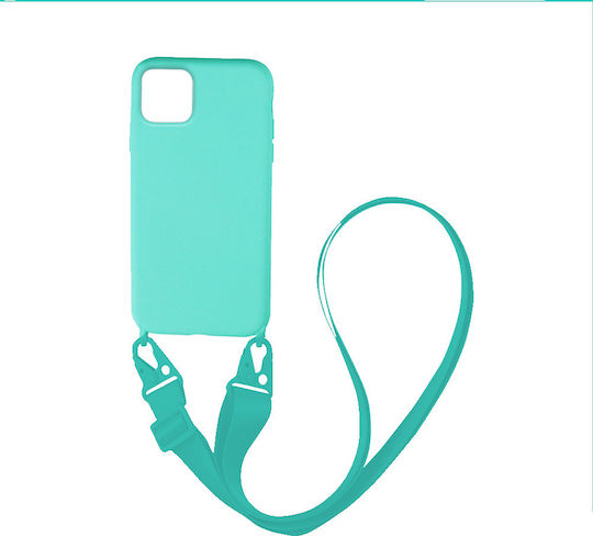 Sonique Carryhang Liquid Strap Back Cover Σιλικόνης 0.5mm με Λουράκι Τιρκουάζ (iPhone 12 Pro Max)