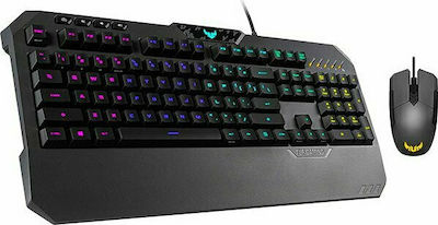 Asus TUF Gaming Combo K5 + M5 Gaming-Set Tastatur Volle Größe mit RGB-Beleuchtung & Maus (Englisch US) Schwarz