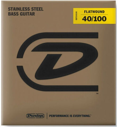 Dunlop Flatwound Набор Басови Струни Неръждаема Стомана 40 - 100
