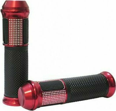 Xinli Motorcycle Grips with Handlebar Counterweights XL-285H in Red Colour