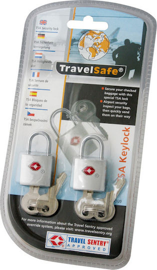 Travelsafe Padlock Brass with Key Set with TSA Certification 2pcs