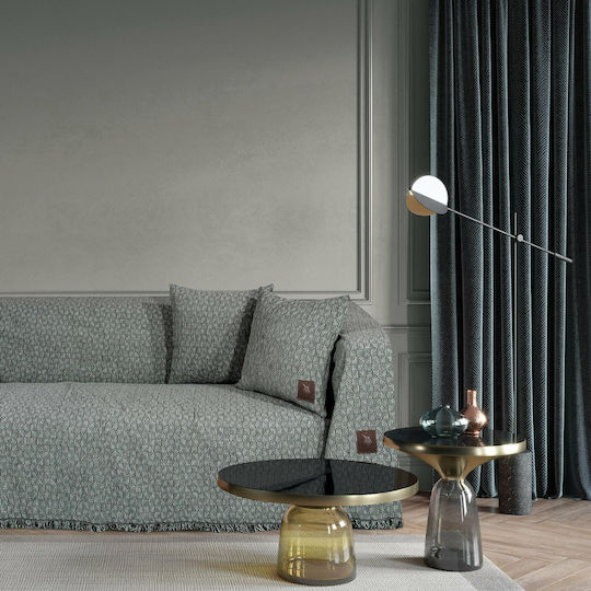 Greenwich Polo Club 2767 Sofa Throw 2 Seater Chenille 180x250cm Black Mint