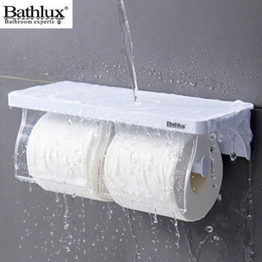 Bathlux 30182 Plastic Paper Holder Wall Mounted with Suction Cup White