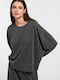 1681 Women's Long Sleeve Gray Crop Top
