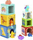 Tooky Toys Stapelspielzeug Κύβοι Στοίβαξης aus Holz für 12++ Monate