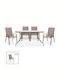 Set Sala De Mese Pentru Exterior Valor Calan 7 Piese Maro