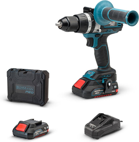 Bormann Pro BBP5140 Percussive Battery Brushless Drill Driver 20V 2x2Ah