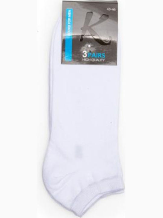 Sensi Men's Solid Color Socks White 3Pack